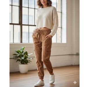 Nicole Miller New York Lyocell Cargo Joggers, Rust, Sz XL